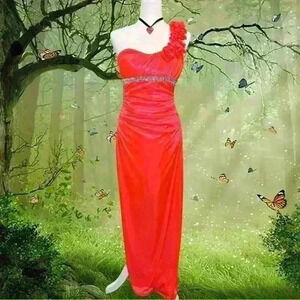 City Triangles 90s Hot Pink Prom Dress